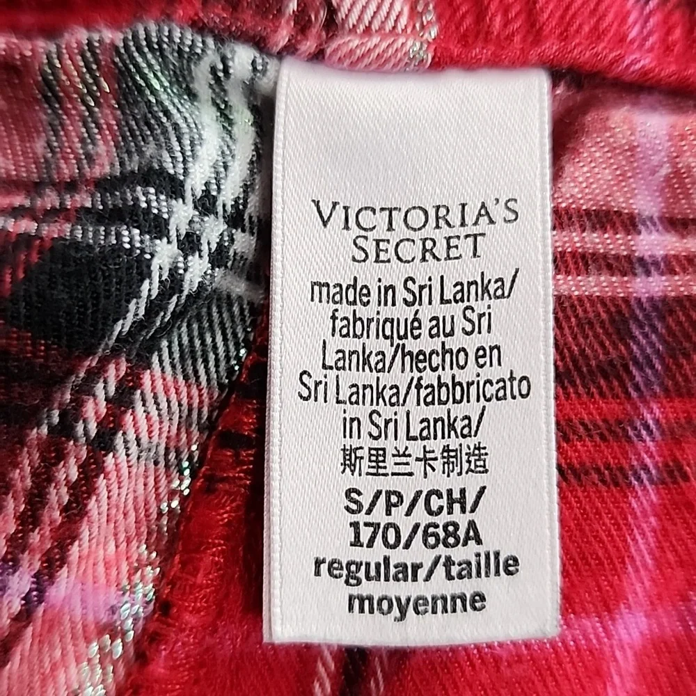 Victoria’s Secret pajama pants Size S‎ Womens red pink sparkle plaid